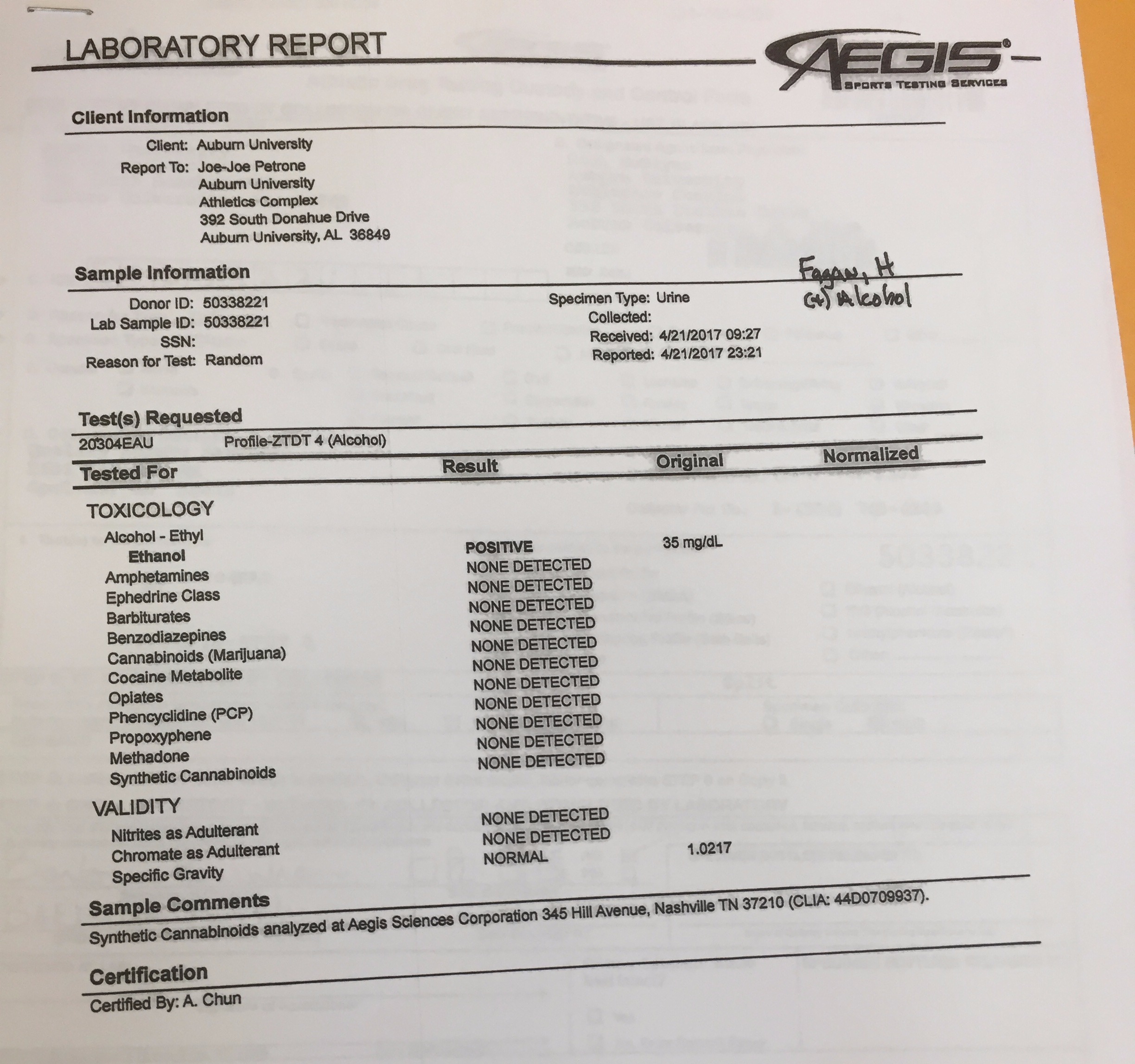 quest diagnostics cheating drug test