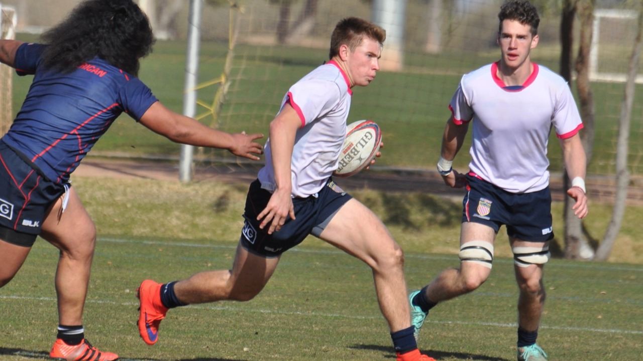 Christian Dyer training with the HS All Americans rugby team. Kim Duvall photo.