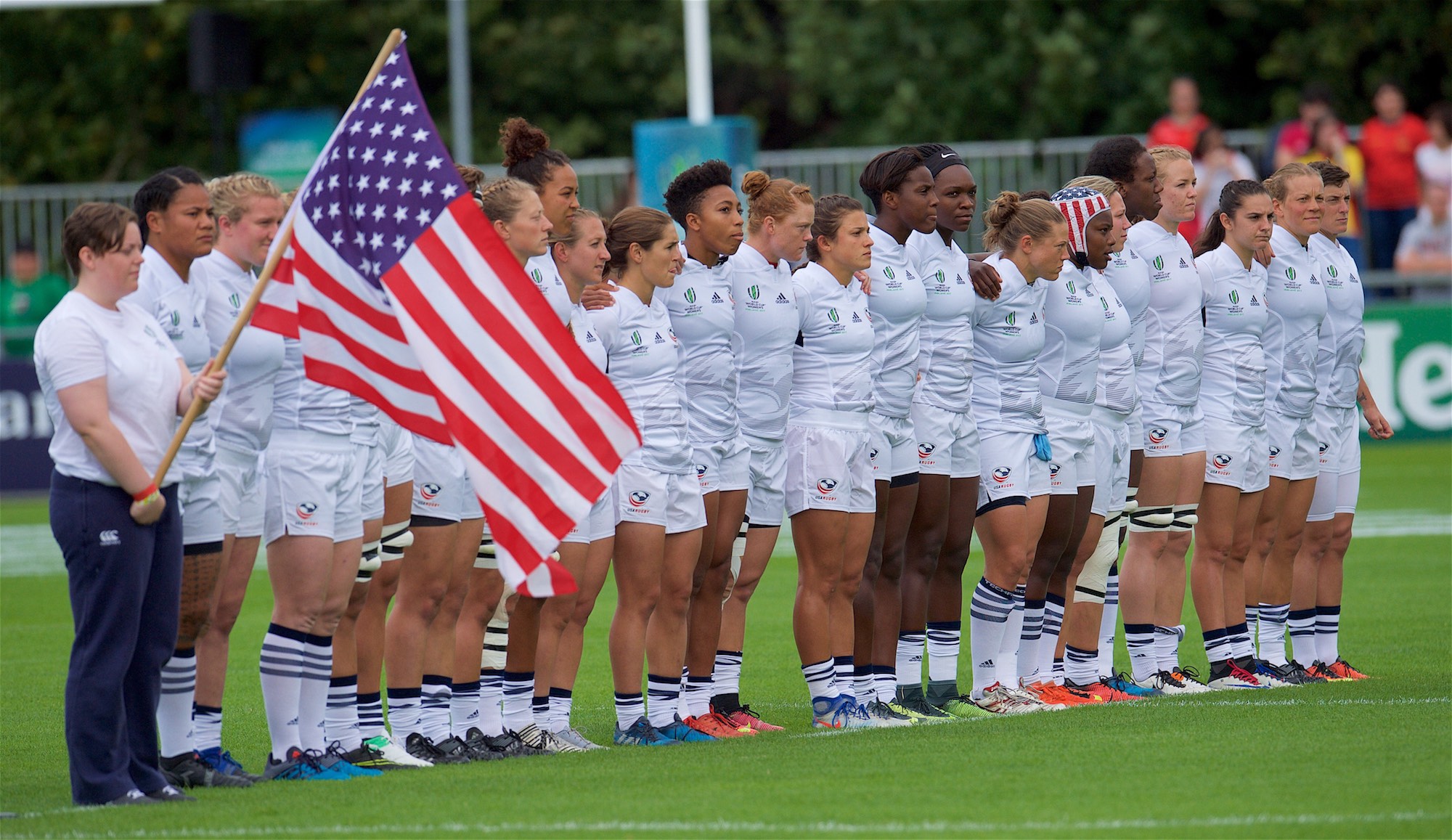 USA against Spain in the 2017 Women's Rugby World Cup. Ian Muir photo for FloRugby.