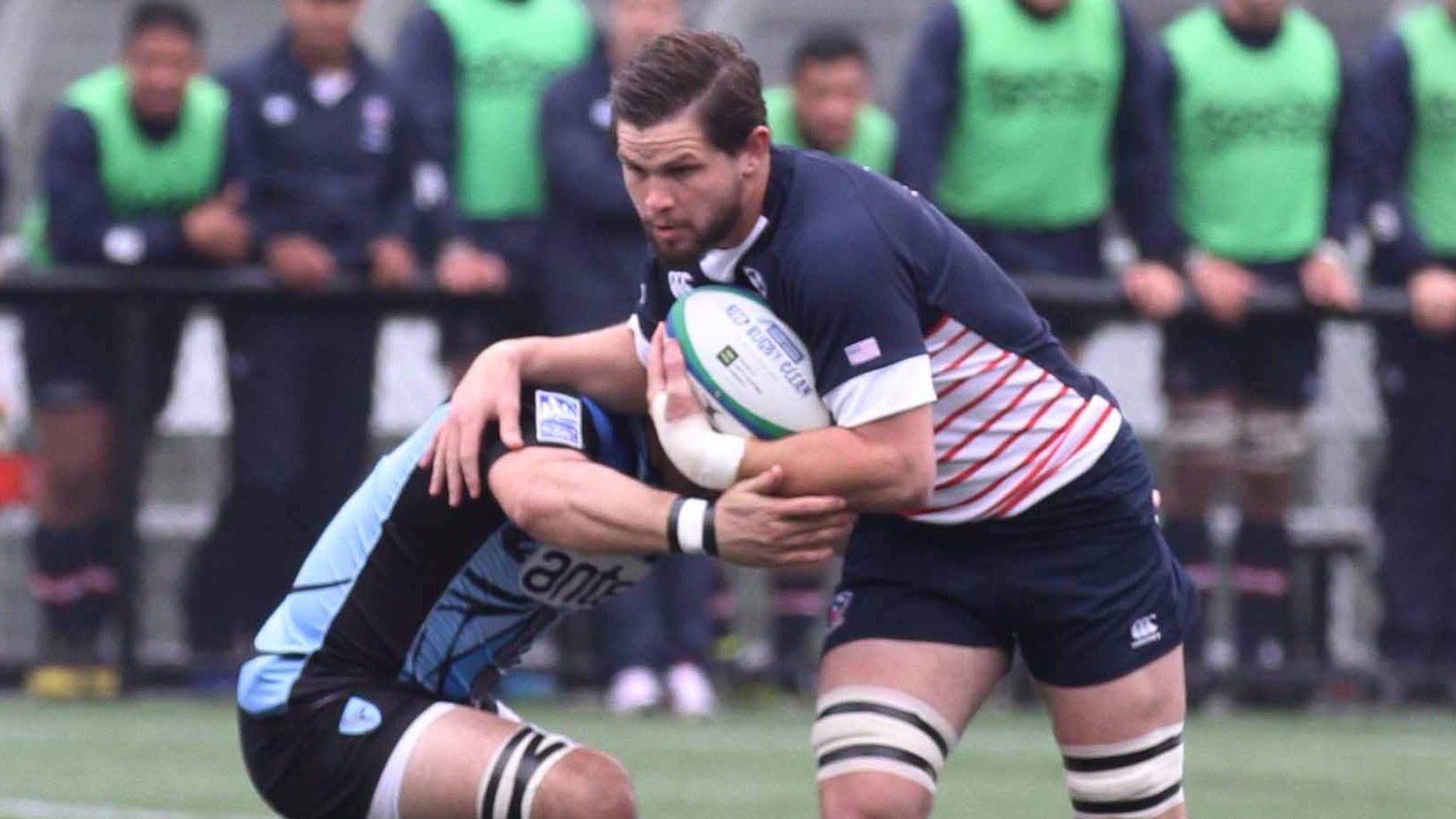 Danny Barrett playing for the USA Selects in the older version of the Americas Rugby Championship in 2013. Judy Teasdale photo.
