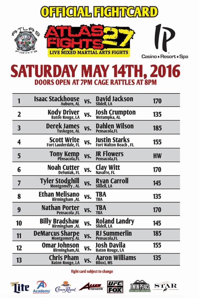 Fight Card Atlas Fight 27