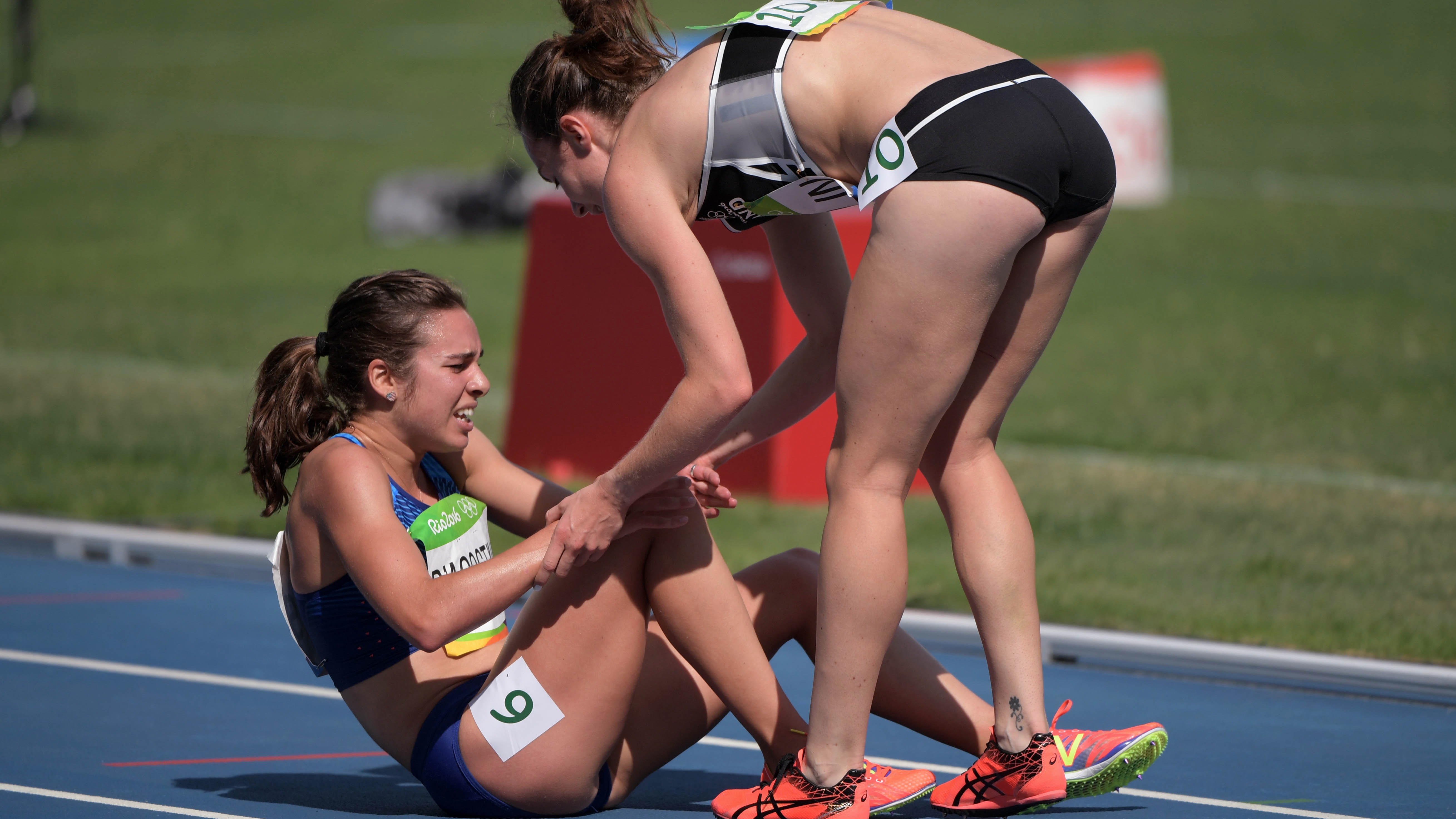 Abbey D Agostino Shows Sportsmanship After Fall Earns Spot in