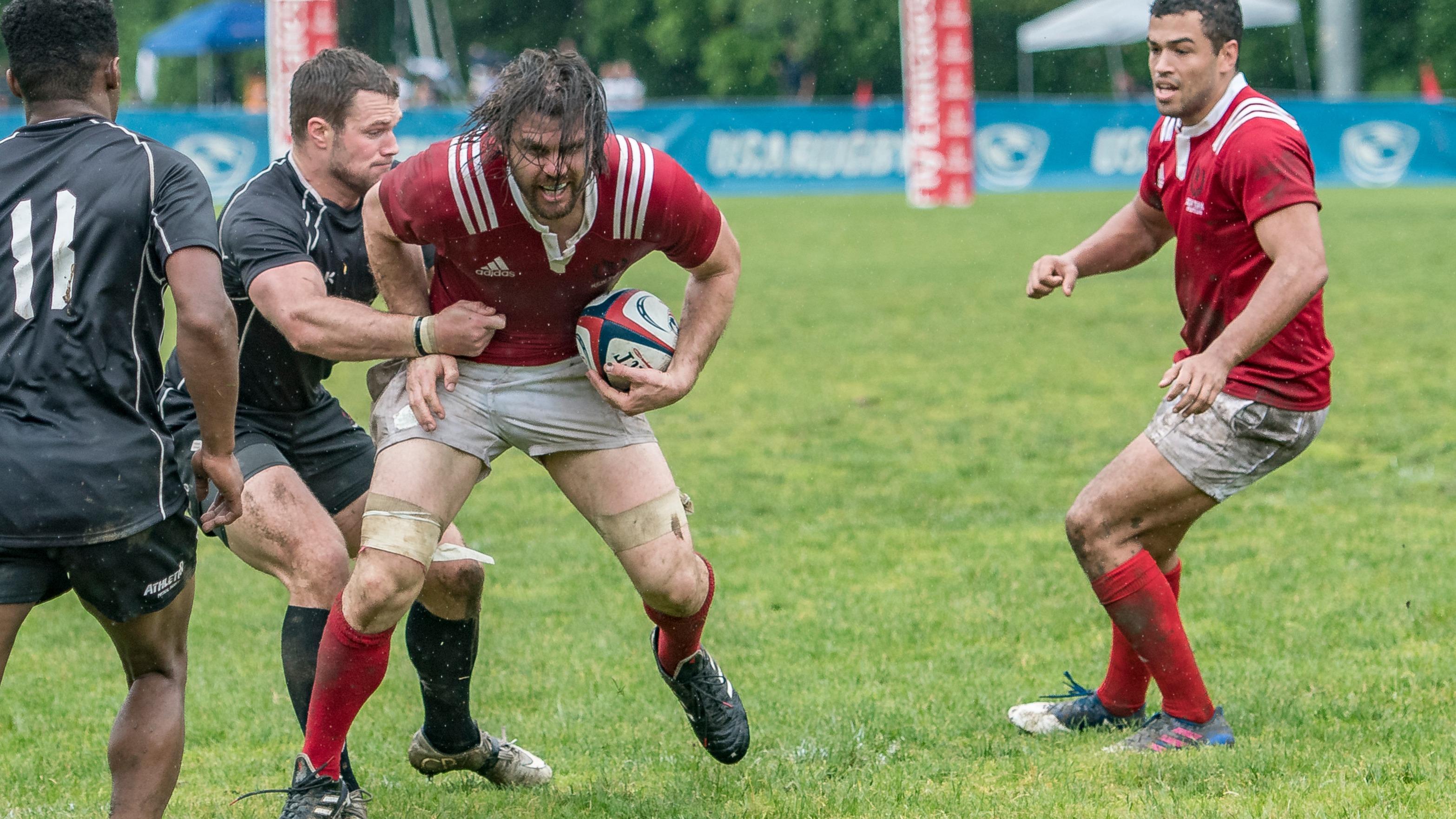 NYAC rugby player Al McFarland during the 2017 national club semis. Colleen McCloskey photo.