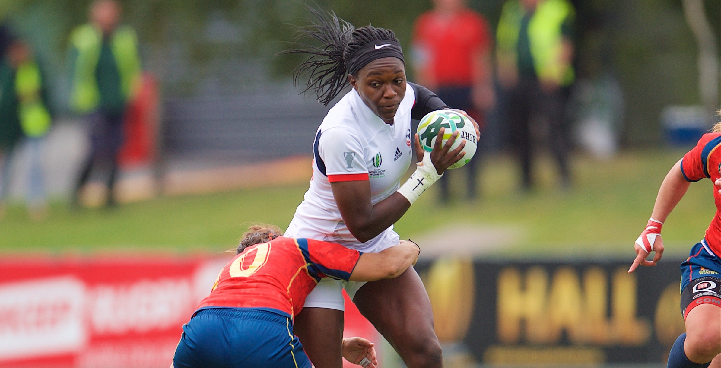 Cheta Emba for the USA. Ian Muir photo.